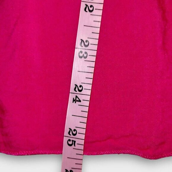 Santdori Womens Top Sz Medium Hot Pink Rayon Lace Peasant Blouse Cottagecore Boh - Picture 10 of 10
